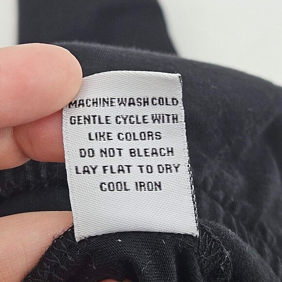 Habitat Deep Hem Flood Pants Black Women’s Size M Wide Leg Crop Minimalist - Picture 7 of 11